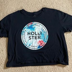black Hollister crop tee